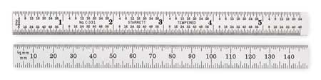 STARRETT Steel Rule, Flexible, 12 In, Type 31 Grad C331-300