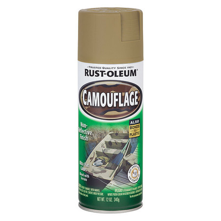 Rust-Oleum Spray Paint, Khaki, Flat, 12 oz. 1917830