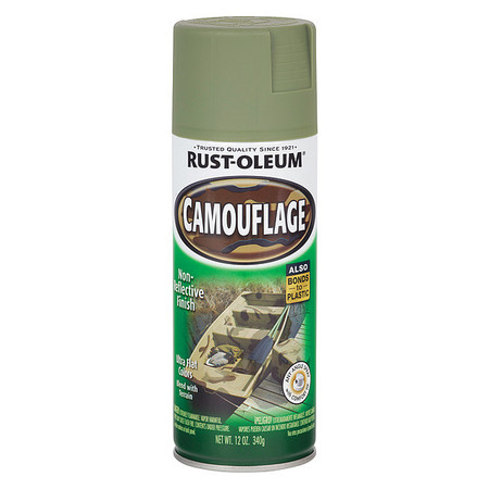 Rust-Oleum Spray Paint, Army Green, Flat, 12 oz. 1920830