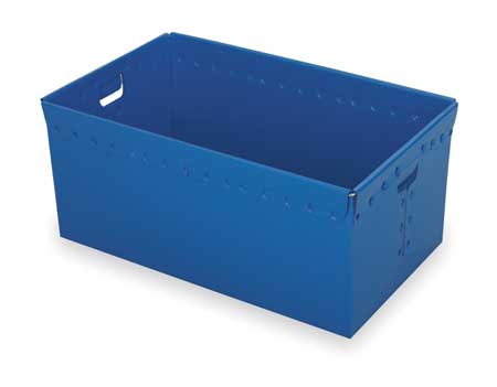 DIVERSI-PLAST Nesting Container, Blue, Polyethylene, 30 in L, 19 in W, 12 in H, 3 cu ft Volume Capacity 39825