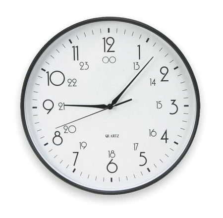 Zoro Select 12" Analog Quartz Wall Clock, Black 2CHZ8