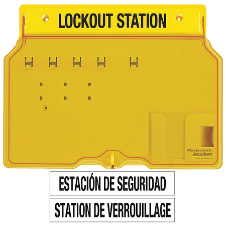 MASTER LOCK Lockout Station, Unfilled, 12-1/4 In H 1482B