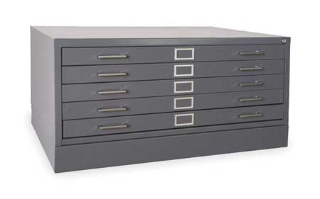 Zoro Select Cabinet, Flat File, 5 Drawer, Putty 2CLA4
