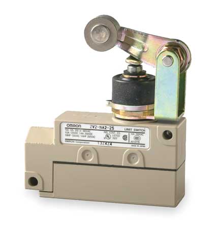 OMRON Limit Switch, Plunger, Roller, SPDT, 10A @ 480V AC, Actuator Location: Top ZV2N222S
