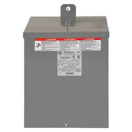 Square D General Purpose Transformer, 7.5 kVA, NEMA 3R, 115°C, 120/240V AC, 480V AC 7S40F