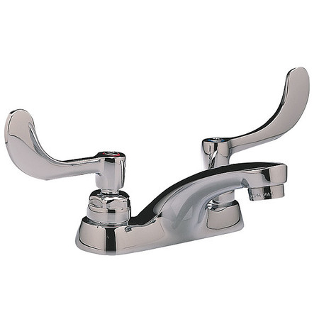 AMERICAN STANDARD Wristblade Handle 4" Mount, 2 Hole Bathroom Faucet, Polished chrome 5500175.002