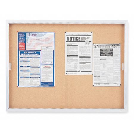 QUARTET Enclosed Cork Bulletin Board 48" x 72" D2405