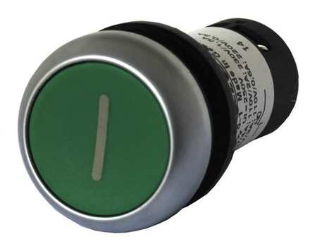 EATON Non-Illuminated Push Button, 22 mm, 2NO, Green C22-D-G-X1-K20