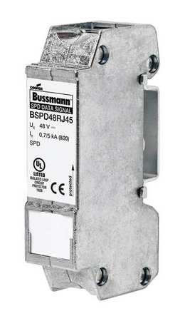 EATON BUSSMANN Surge Protection Device, 1 Phase, 48V DC, 1 Poles, 2 Wires BSPD48RJ45