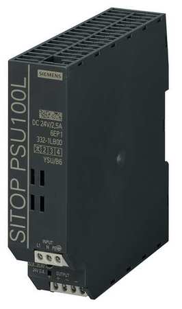 SIEMENS DC Power Supply, 120/230V AC, 24V DC, 60W, 2.5A, DIN Rail 6EP13321LB00