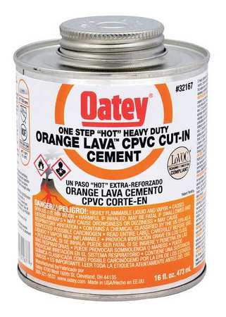OATEY Orange Lava CPVC Cement, 16 oz, Low VOC 32167