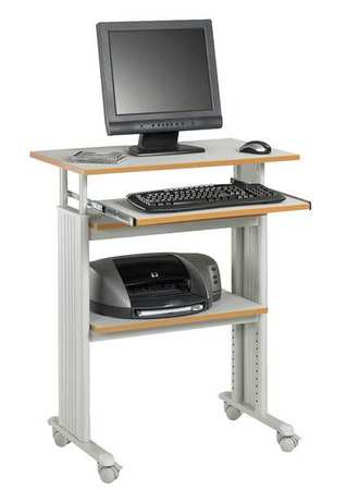 Safco Adjustable Desk, 22 in D, 29 1/2 in W, 49 in H, Gray, Steel/Compressed Wood 1929GR