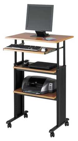 SAFCO Adjustable Desk, Yes H, Medium Oak, Steel/Compressed Wood 1929MO