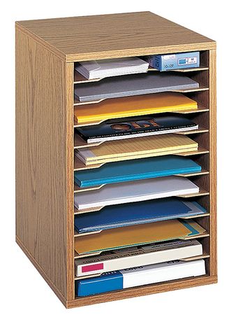 Safco Vertical Desktop Sorter, Oak 9419MO