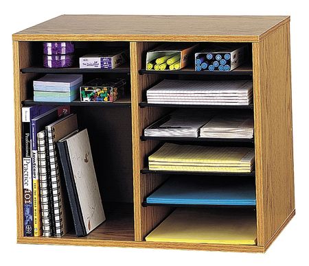 SAFCO Adjustable Literature Organizer, Oak 9420MO