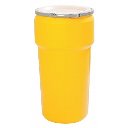 Eagle Mfg Open Head Transport Drum, Polyethylene, 20 gal, Unlined, Yellow 1623M