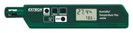 EXTECH Hygro-Thermometer, Pen, Humidity/Temp 445580-NIST