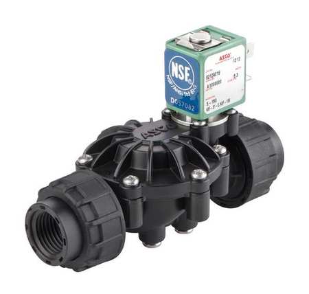 ASCO 120V AC @ 60HZ Polymide, Polyphenylene Ether Solenoid Valve, Normally Open, 3/4 in Pipe Size 8212A038S0100F2