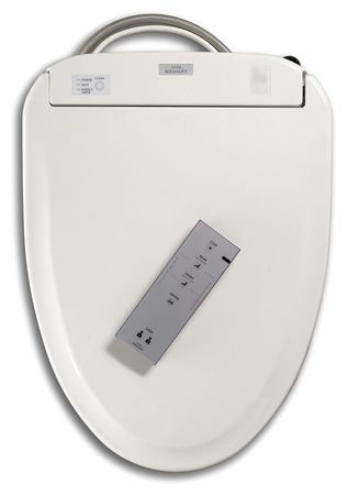 TOTO Bidet Seat, With Cover, Plastic, Round, Beige SW583#12