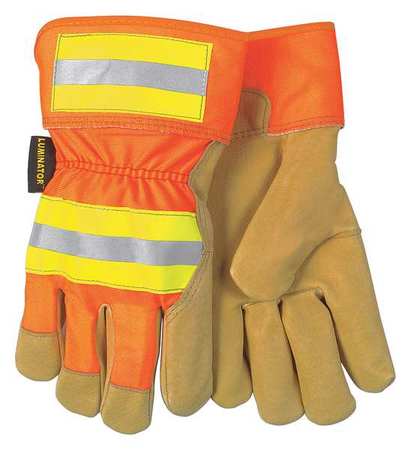 MCR SAFETY Leather Palm Gloves, Pigskin, XL, PR 19251XL