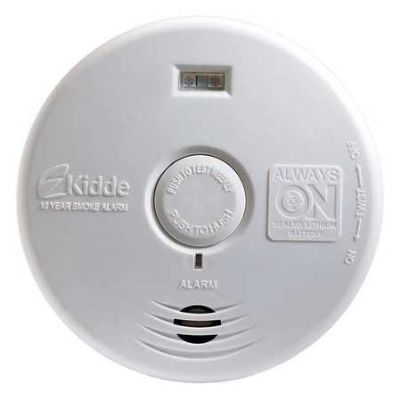 KIDDE Smoke Alarm, Photoelectric Sensor, 85 dB @ 10 ft Audible Alert, Sealed Lithium Ion 21010167