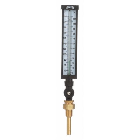 Winters Thermometer, Analog, 30-240 deg, 3/4in NPT TIM100LF.