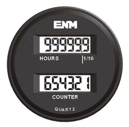 Enm Hour Meter/ Counter, 6 Digits, LCD T39FC48