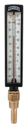 WINTERS Thermometer, Analog, -20-180 deg, 1/2" NPT TAS141LF.