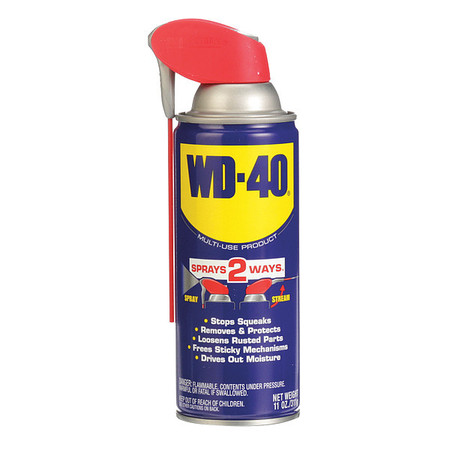 Wd-40 Multi-Use Lubricant with Smart Straw 2-Way Sprayer, -60 to 300 Degree F, 11 oz Aerosol Can, Amber 490040