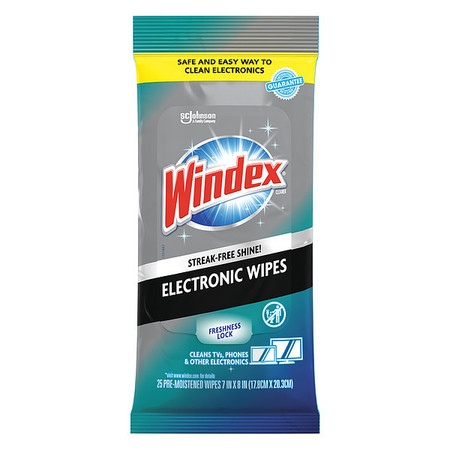 WINDEX Electronics Wipes, 12 Pack, 25 Wipes/ Pack 319248