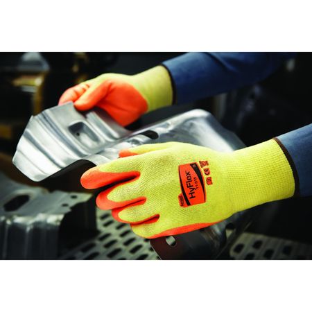 Ansell Hi-Vis Cut Resistant Coated Gloves, A5 Cut Level, Nitrile, S, 1 PR 11-515