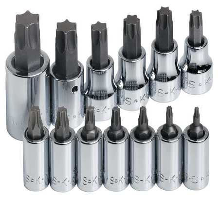 Sk Professional Tools 1/4", 3/8", 1/2" Drive Socket Set, Torx(R), 13 pcs 84213