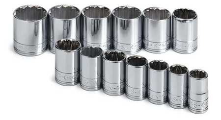 SK PROFESSIONAL TOOLS 1/2" Drive Socket Set Metric 13 Pieces 15 mm to 32 mm , Chrome 1913