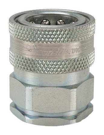 SNAP-TITE Hydraulic Quick Connect Hose Coupling, Steel Body, Sleeve Lock, 3/8"-18 Thread Size, H Series PHC6-6F