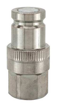 PARKER Hydraulic Quick Connect Hose Coupling, Steel Body, Push-to-Connect Lock, 1/2"-14 Thread Size 71-3N8-8F
