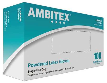 Ambitex Smooth Gloves, 3.5 mil Palm, Nitrile, Powder-Free, L, 100 PK, Cream LLG5101