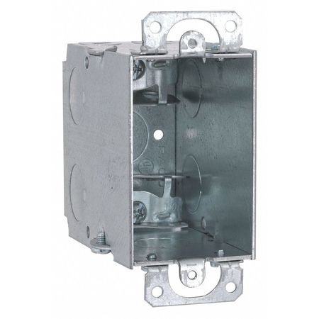 HUBBELL Electrical Box, 18 cu in, Switch Box, 1 Gang, Steel, Rectangular 600