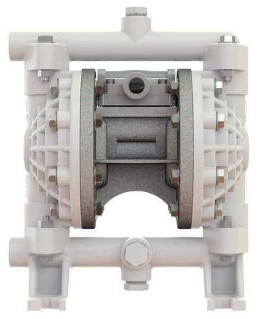 VERSA-MATIC Double Diaphragm Pump, Polypropylene, Air Operated, Buna N, 11 GPM E5PP2R259D
