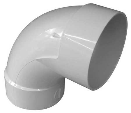 Zoro Select PVC 90 Degree Sanitary Elbow, Hub, 4 in Pipe Size 42840