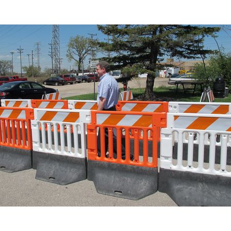 Zoro Select Crowd/Traffic Control Barricade, Orange CSP-SW38-O-HIPFRHL