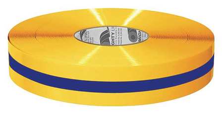 MIGHTY LINE Ind Floor Tape, Roll, Yellow/Blue, Vinyl 2RYBCTR