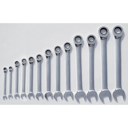 WESTWARD Ratcheting Wrench Set, Combination 20PH05