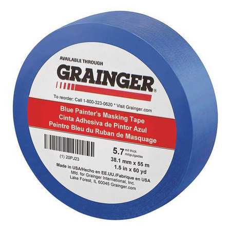 Zoro Select Paint Masking Tape, 60 yd.x1-1/2 in, Blue 20PJ23