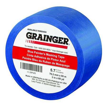 Zoro Select Painters Masking Tape, 60 yd.x3 in, Blue 20PJ25