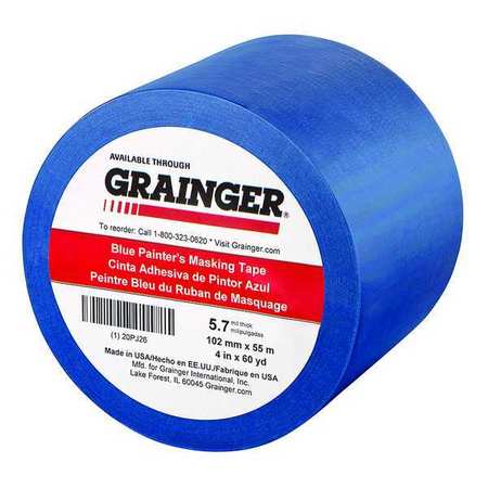 Zoro Select Painters Masking Tape, 60 yd.x4 in, Blue 20PJ26