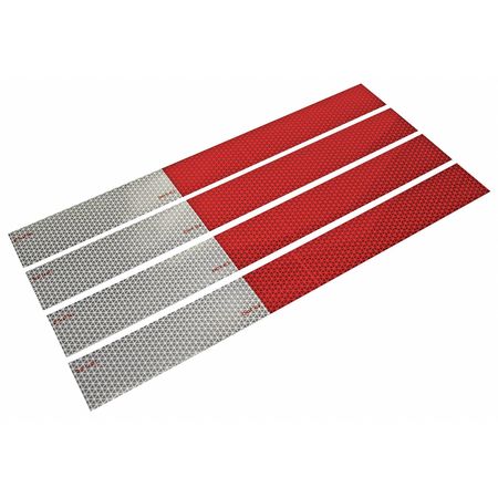 REESE Reflective Strips, White/Red, PK4, REESE TOWPOWER 7388611