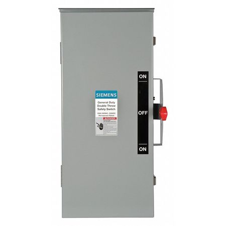 SIEMENS Nonfusible Safety Switch, General Duty, 240V AC, 3PST, 100 A, NEMA 3R DTGNF323R