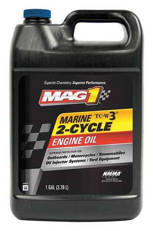 MAG 1 2-Cycle Synthetic Blend Marine Motor Oil, TC-W3 certified, Blue, 1 Gal. MAG60136