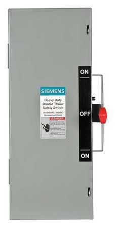 SIEMENS Nonfusible Safety Switch, Heavy Duty, 600V AC, 3PST, 30 A, NEMA 1 DTNF361