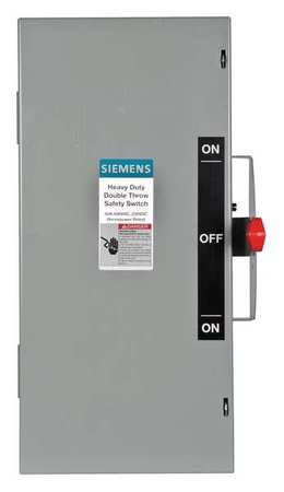 SIEMENS Nonfusible Safety Switch, Heavy Duty, 600V AC, 3PST, 60 A, NEMA 1 DTNF362